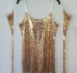 Intimately Free People Gold Sequin Mini Dress